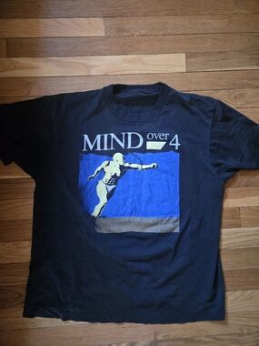 Vintage Black See Through Paper Thin Mind Over 4 Tee